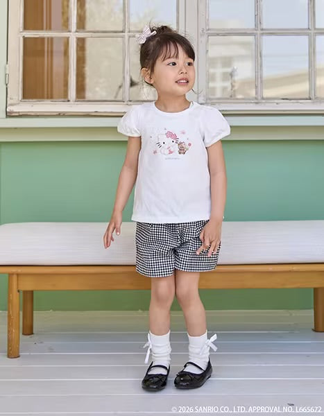 日本童裝 pe#main x 【Sanrio】刺繡圖案上衣 80-130cm 女童款 夏季 TOPS