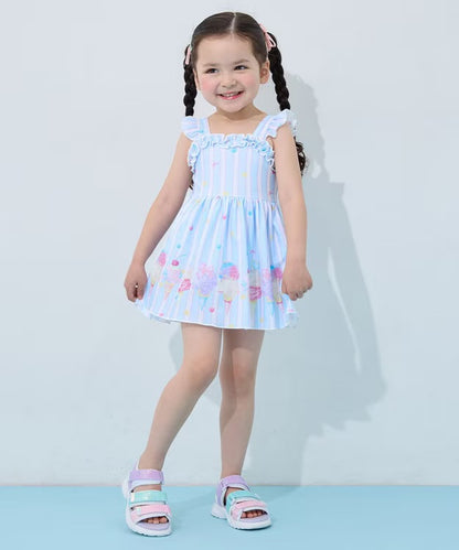 日本童裝 aF#a325 防UV 連身泳衣 100-140cm 女童款 夏季 夏日玩水泳衣特輯