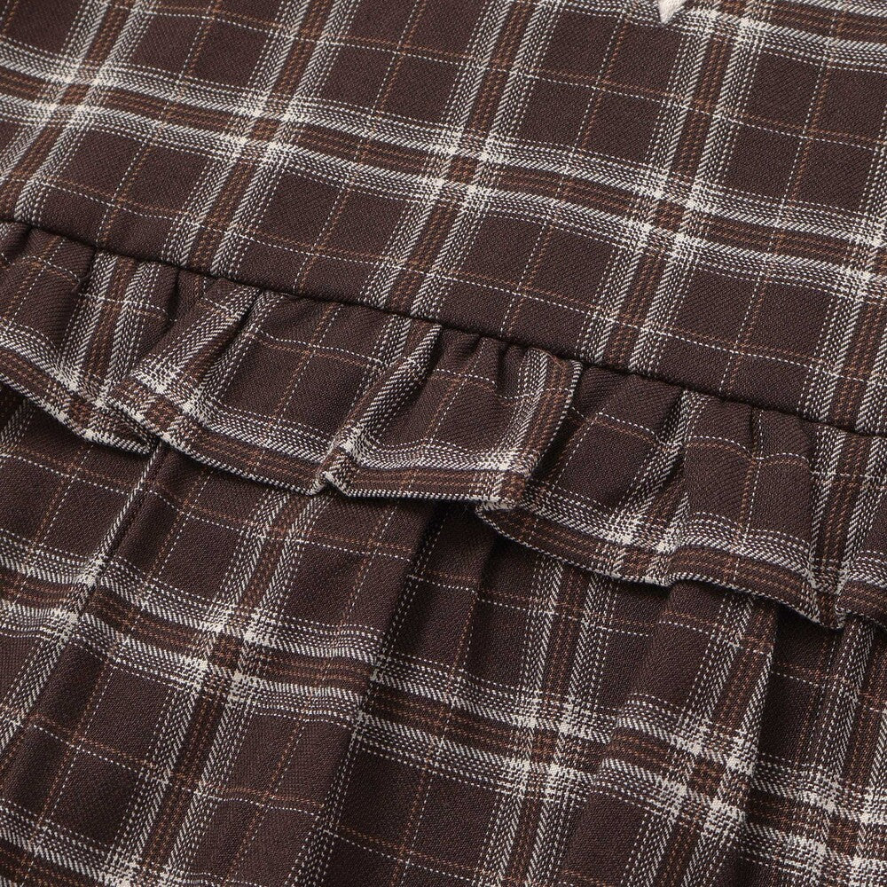 日本童裝  SLAP SLIP 假兩件格紋針織上衣 80-130cm 女童款 冬季 TOPS