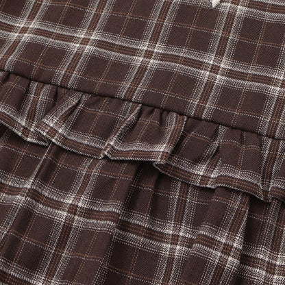 日本童裝  SLAP SLIP 假兩件格紋針織上衣 80-130cm 女童款 冬季 TOPS