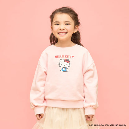 日本童裝 Ly# mine x Sanrio 速乾系列 2Way 前後兩著 Hello Kitty 3D絲帶衛衣 100-140cm 女童款 冬季 TOPS