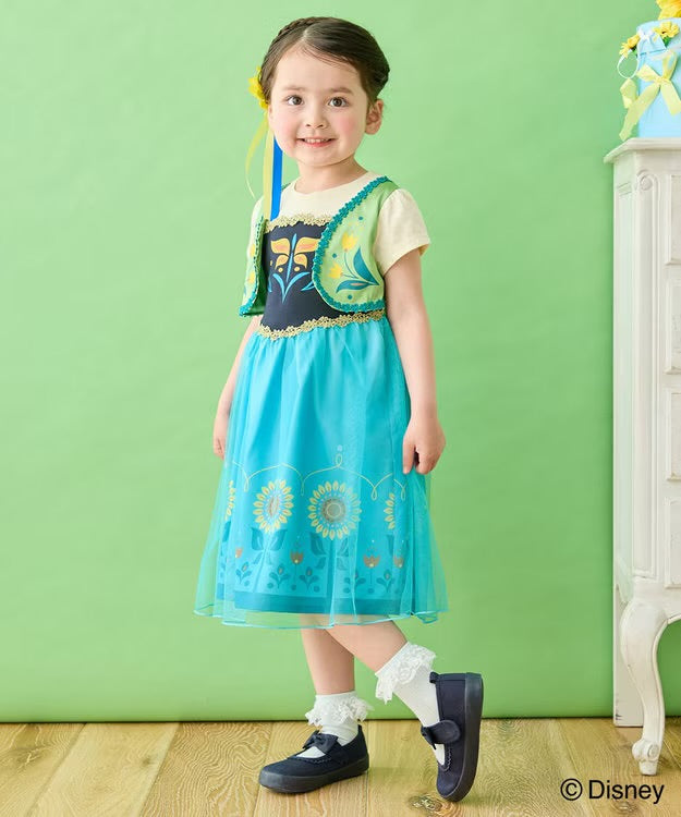 日本童裝 aF#a325 x Disney FROZEN Anna連身裙 90-140cm 女童款 夏季 DRESSES