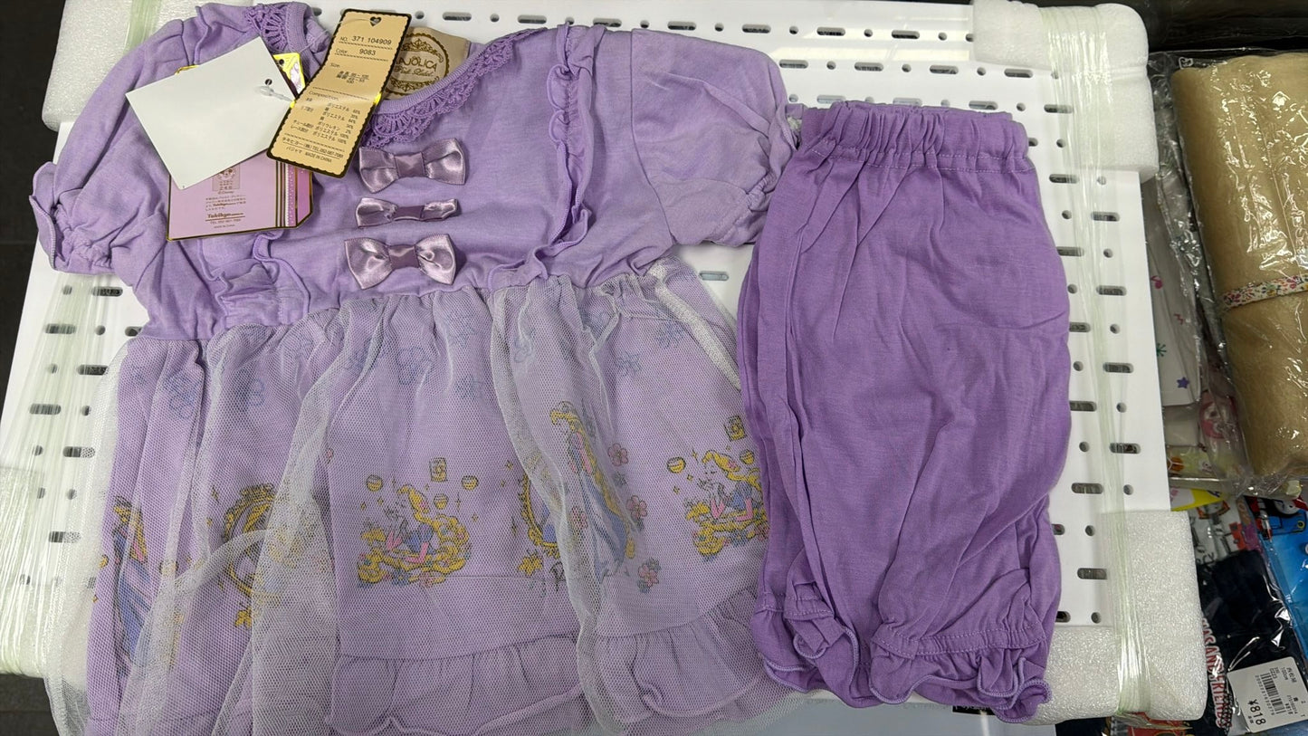 現貨區1-2日寄出--日本童裝 MAJOLICA x Disney 睡衣 100cm 女童款 夏季 TOPS PANTS 睡衣系列