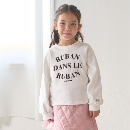 日本童裝 Ly# mine 側邊褶皺印花衛衣 100-150cm 女童款 冬季 TOPS