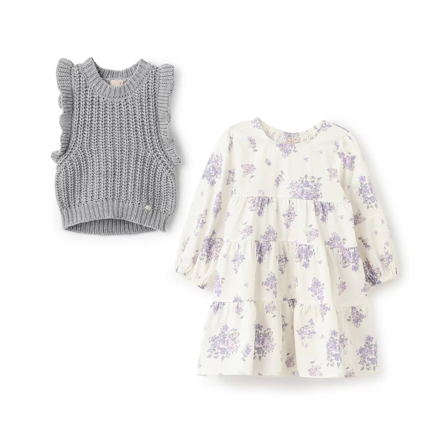 日本童裝 pe#main 針織背心連身裙套裝 80-130cm 女童款 冬季 TOPS DRESSES