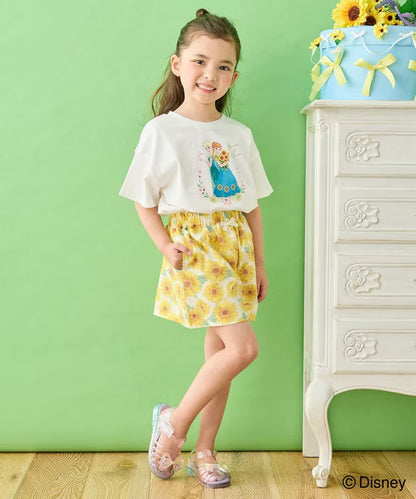 日本童裝 aF#a325 x Disney FROZEN 接觸冷感 印花上衣 90-140cm 女童款 夏季 TOPS