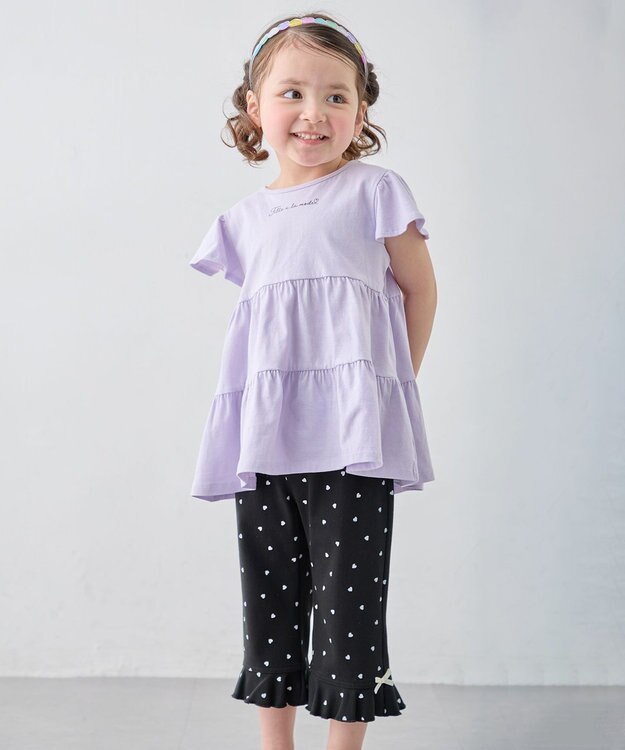 日本童裝 aF#a325 接觸冷感 小飛袖上衣 90-150cm 女童款 夏季 TOPS