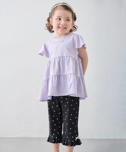 日本童裝 aF#a325 接觸冷感 小飛袖上衣 90-150cm 女童款 夏季 TOPS
