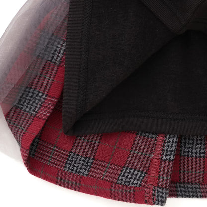 日本童裝 pe#main 假兩件蝴蝶結花邊上衣 80-130cm 女童款 冬季 TOPS 聖誕紅/新年紅