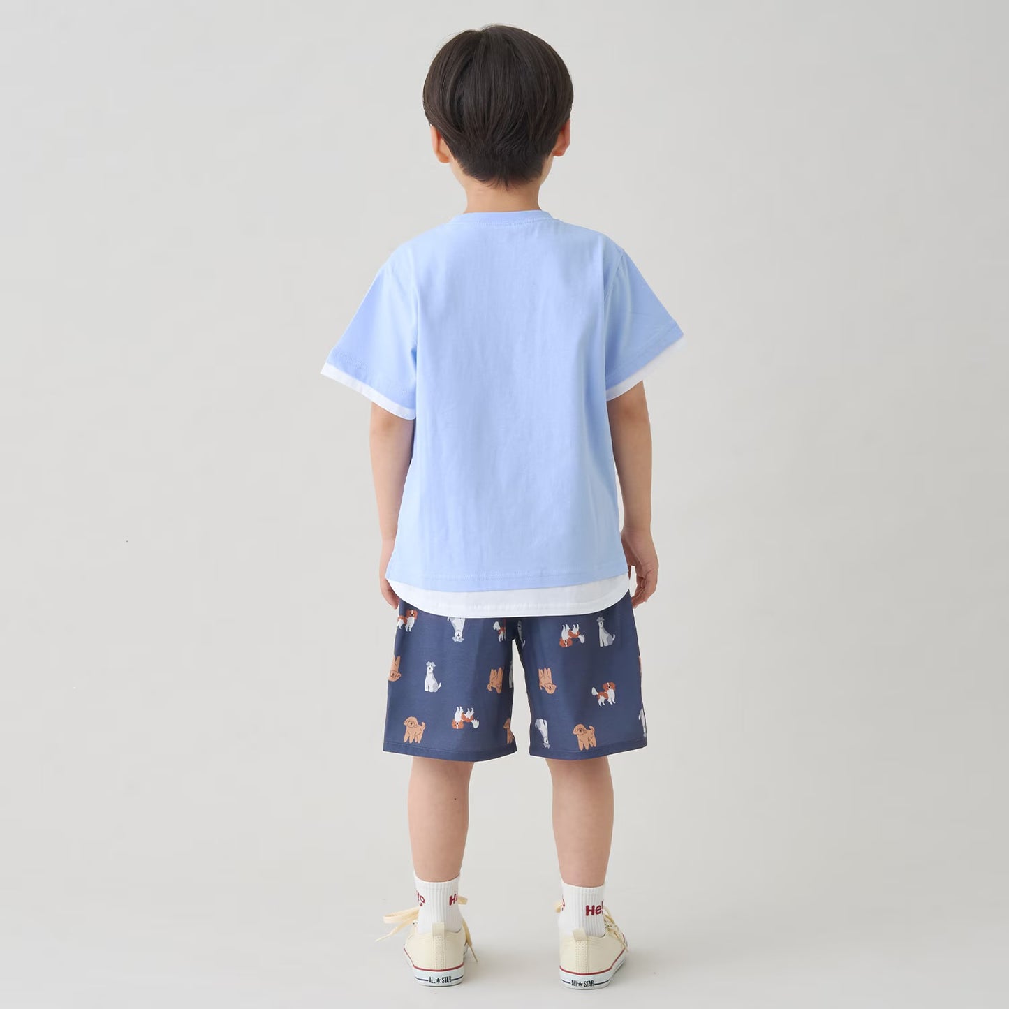 日本童裝 b・R# 假兩件刺繡圖案上衣 90-140cm 男童款 夏季 TOPS