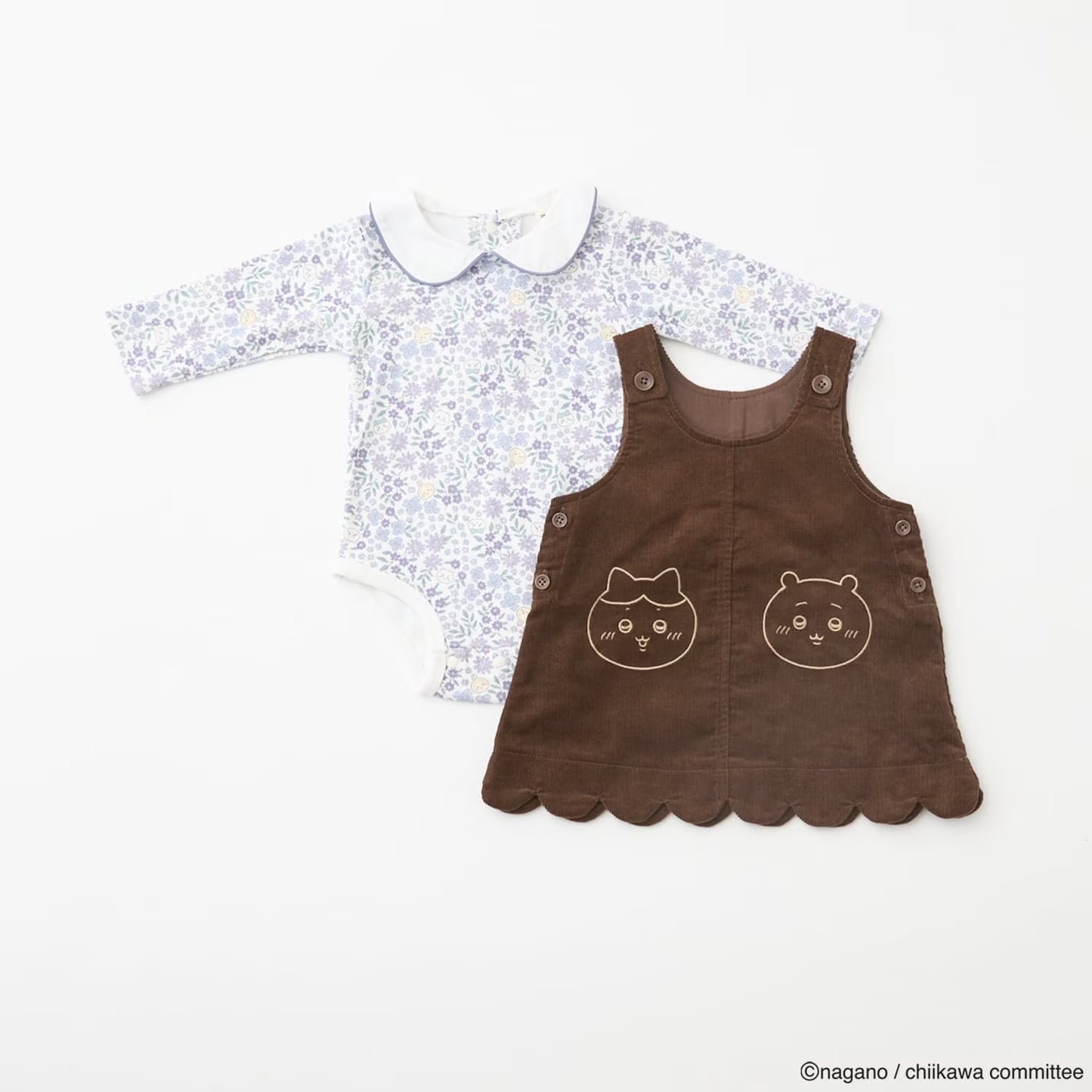 日本童裝 pe#main x【Chiikawa】連衣及連身裙套裝 70-80cm 女童款 初生嬰兒 夏季 Jumpsuit DRESSES