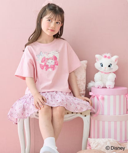 日本童裝 aF#a325 x Disney Marie 印花短袖上衣 110-160cm 女童款 夏季 TOPS