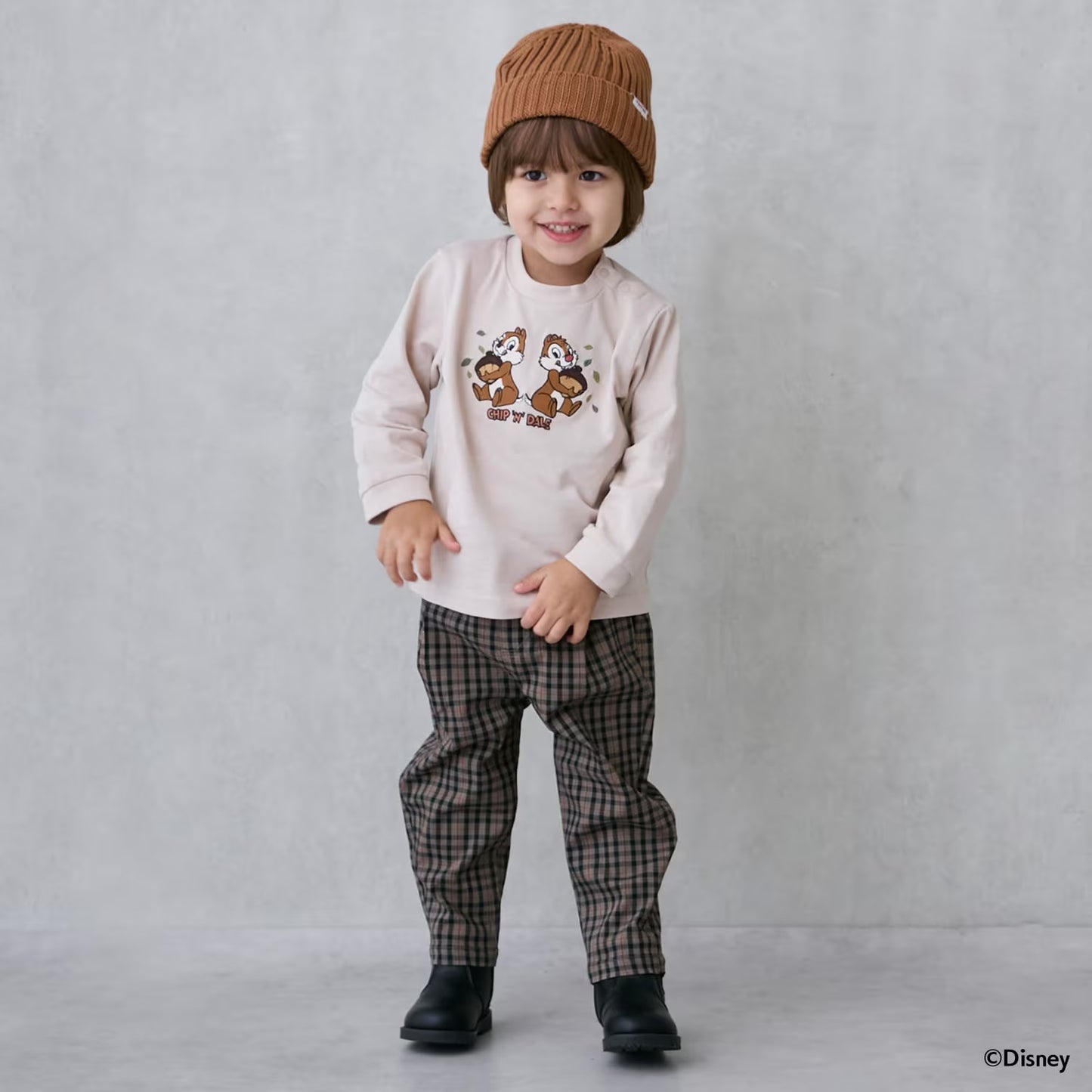 日本童裝 pe#main x Disney 圖案長袖上衣 80-130cm 男童款/女童款 秋季 TOPS