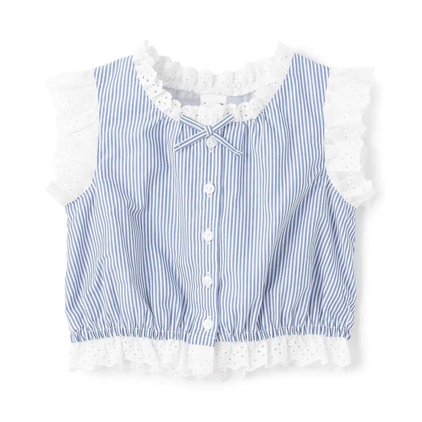 日本童裝 pe#main 蕾絲邊無袖襯衫 80-130cm 女童款 夏季 TOPS