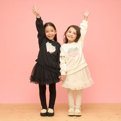 日本童裝 Ly# mine 速乾系列 士多啤梨貼花衛衣 100-150cm 女童款 冬季 TOPS