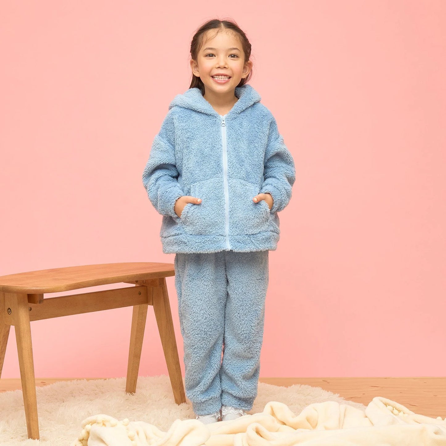 日本童裝 Ly# mine 毛毛睡衣套裝 100-150cm 女童款 冬季 TOPS PANTS 睡衣系列