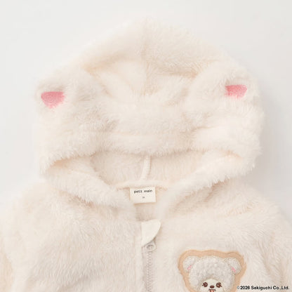 日本童裝 pe#main x Monchhichi 毛毛連衣及口水巾 70-80cm 男童款/女童款 初生嬰兒 秋季 Jumpsuit