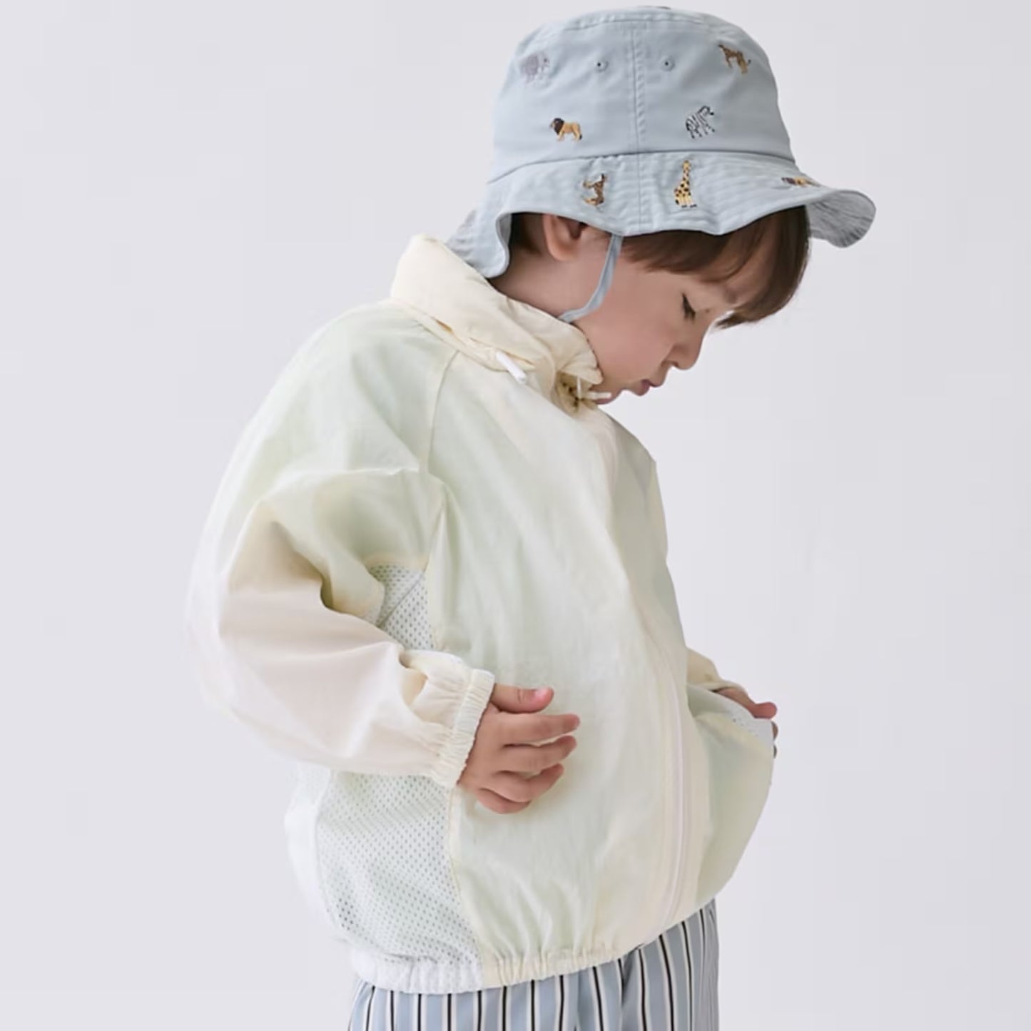 日本童裝 pe#main 薄外套連收納袋 80-130cm 男童款 夏季 OUTERWEAR