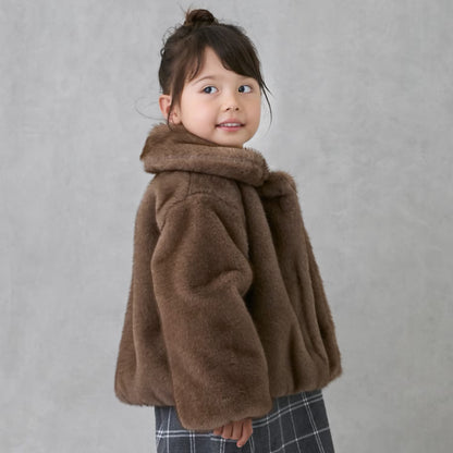 日本童裝 pe#main 人造毛皮外套 80-130cm 女童款 冬季 (適合香港平均溫度、寒冷天氣）OUTERWEAR