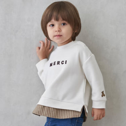 日本童裝 pe#main 假兩件衛衣 80-130cm 男童款 冬季 TOPS