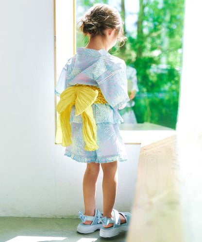 日本童裝 aF#a325 日本甚平 日本和服 90-130cm 女童款 夏季 TOPS PANTS 日本夏祭慶典特輯