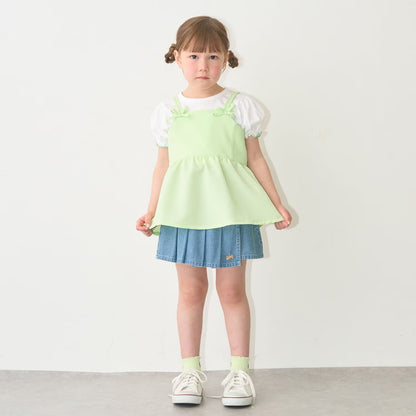 Japanese children's clothing Ly# mine tank top and shorts set 100-150cm girls summer TOPS PANTS 