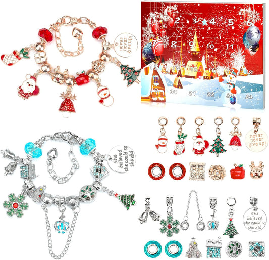 英美直送 Red DIY Charm Bracelet Jewelry 聖誕倒數日曆 兒童款 聖誕快樂特輯 聖誕倒數日曆A 不參與$900免運 滿$900可加$25免運 Christmas Advent Calendars 2025