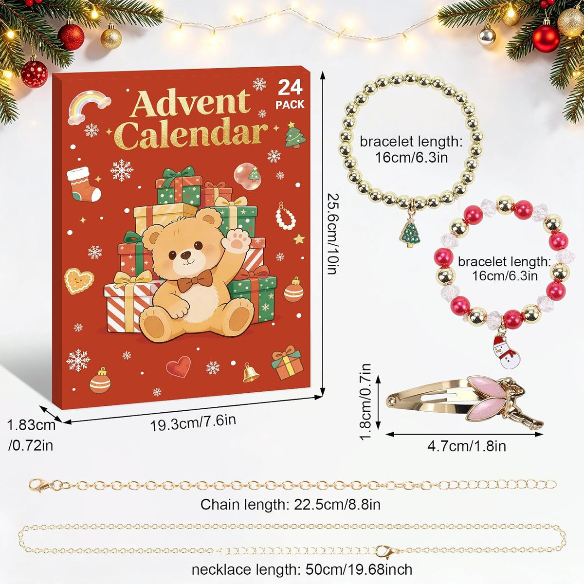 日英美直送 Cute Bear Necklace Advent Calendar 聖誕倒數日曆 兒童款 聖誕快樂特輯 不參與$900免運 滿$900可加$25免運到順豐站/智能櫃 Christmas Advent Calendars 2026