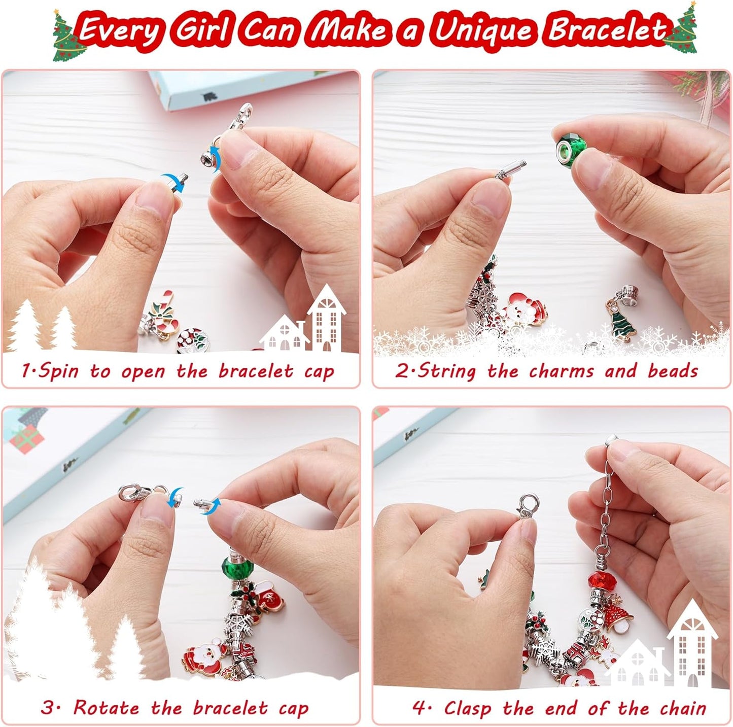 英美直送 DIY Charm Bracelets Kits 聖誕倒數日曆 兒童款 聖誕快樂特輯 聖誕倒數日曆A 不參與$900免運 滿$900可加$25免運 Christmas Advent Calendars 2025