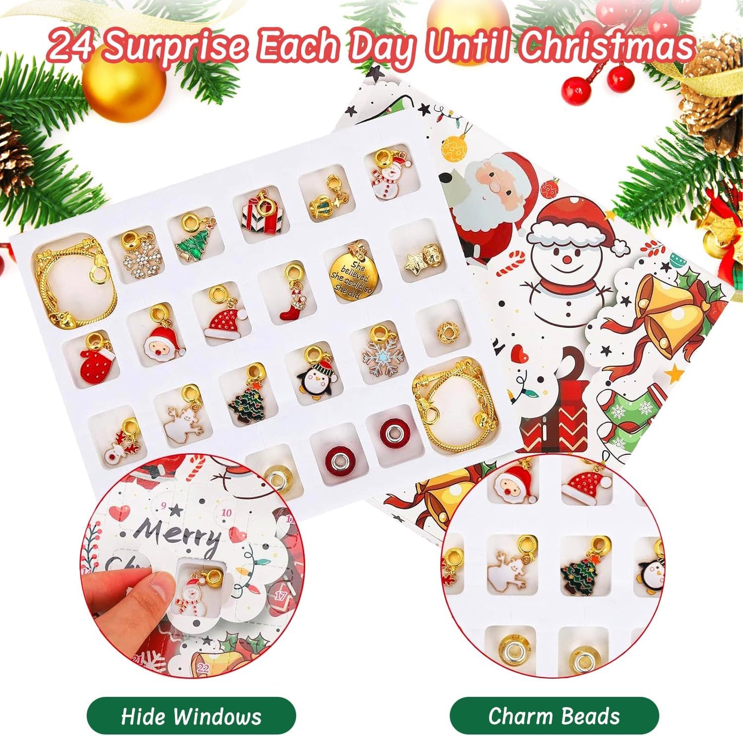 英美直送 DIY Jewelry Making Kit 聖誕倒數日曆 兒童款 聖誕快樂特輯 聖誕倒數日曆A 不參與$900免運 滿$900可加$25免運 Christmas Advent Calendars 2025