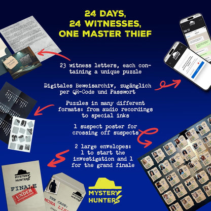 日英美直送 Mystery Stolen Mona Lisa Heist Case Advent Calendar 聖誕倒數日曆 大人款/兒童款 聖誕快樂特輯 不參與$900免運 滿$900可加$25免運到順豐站/智能櫃 Christmas Advent Calendars 2026