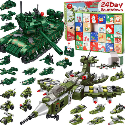 英美直送 STEM Military Toys Building Blocks 聖誕倒數日曆 兒童款 聖誕快樂特輯 聖誕倒數日曆A 不參與$900免運 滿$900可加$25免運 Christmas Advent Calendars 2025