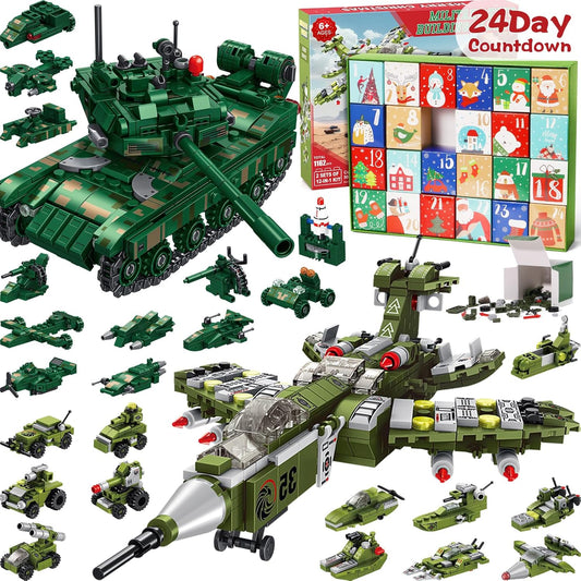 英美直送 STEM Military Toys Building Blocks 聖誕倒數日曆 兒童款 聖誕快樂特輯 聖誕倒數日曆A 不參與$900免運 滿$900可加$25免運 Christmas Advent Calendars 2025