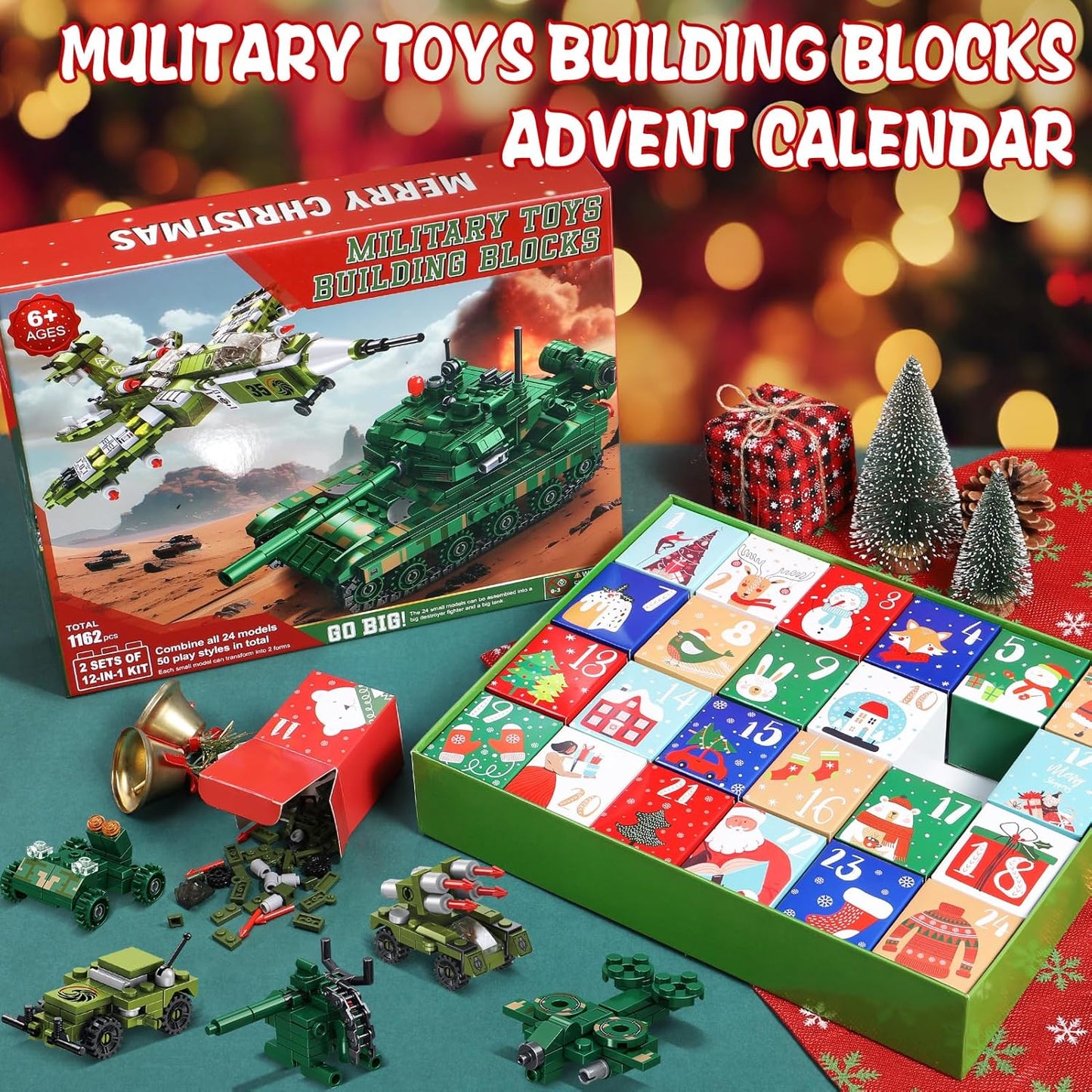 英美直送 STEM Military Toys Building Blocks 聖誕倒數日曆 兒童款 聖誕快樂特輯 聖誕倒數日曆A 不參與$900免運 滿$900可加$25免運 Christmas Advent Calendars 2025