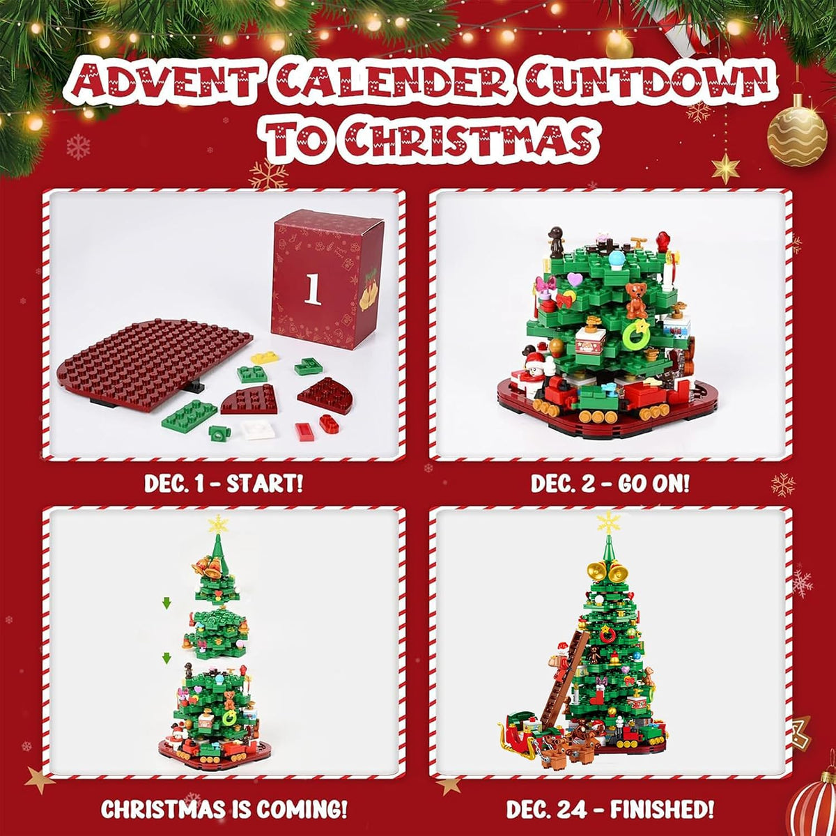 日英美直送 Christmas Tree Building Block Advent Calendar 聖誕倒數日曆 大人款/兒童款 聖誕快樂特輯 不參與$900免運 滿$900可加$25免運到順豐站/智能櫃 Christmas Advent Calendars 2026