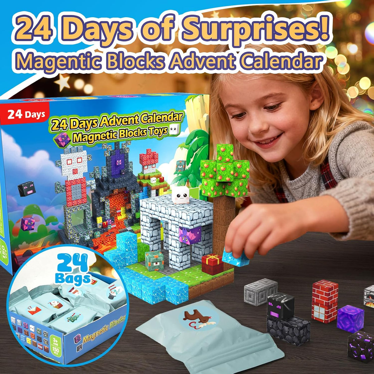 日英美直送 Magentic Blocks Advent Calendar 聖誕倒數日曆 兒童款 聖誕快樂特輯 不參與$900免運 滿$900可加$25免運到順豐站/智能櫃 Christmas Advent Calendars 2026