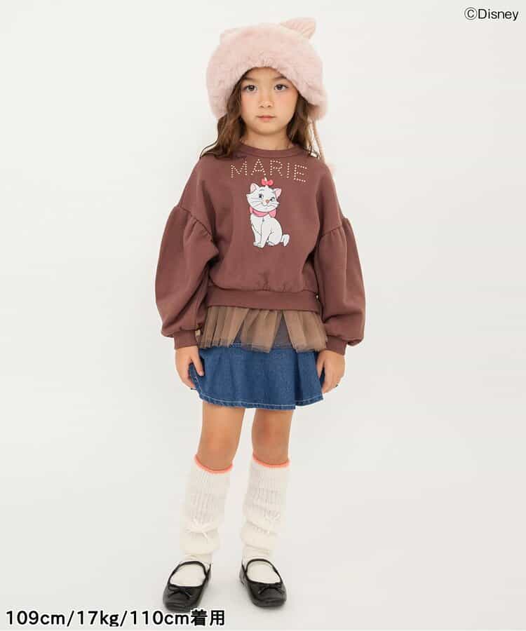 日本童裝 BREEZE x Disney Marie 拼紗衛衣 90-140cm 女童款 冬季 Tops