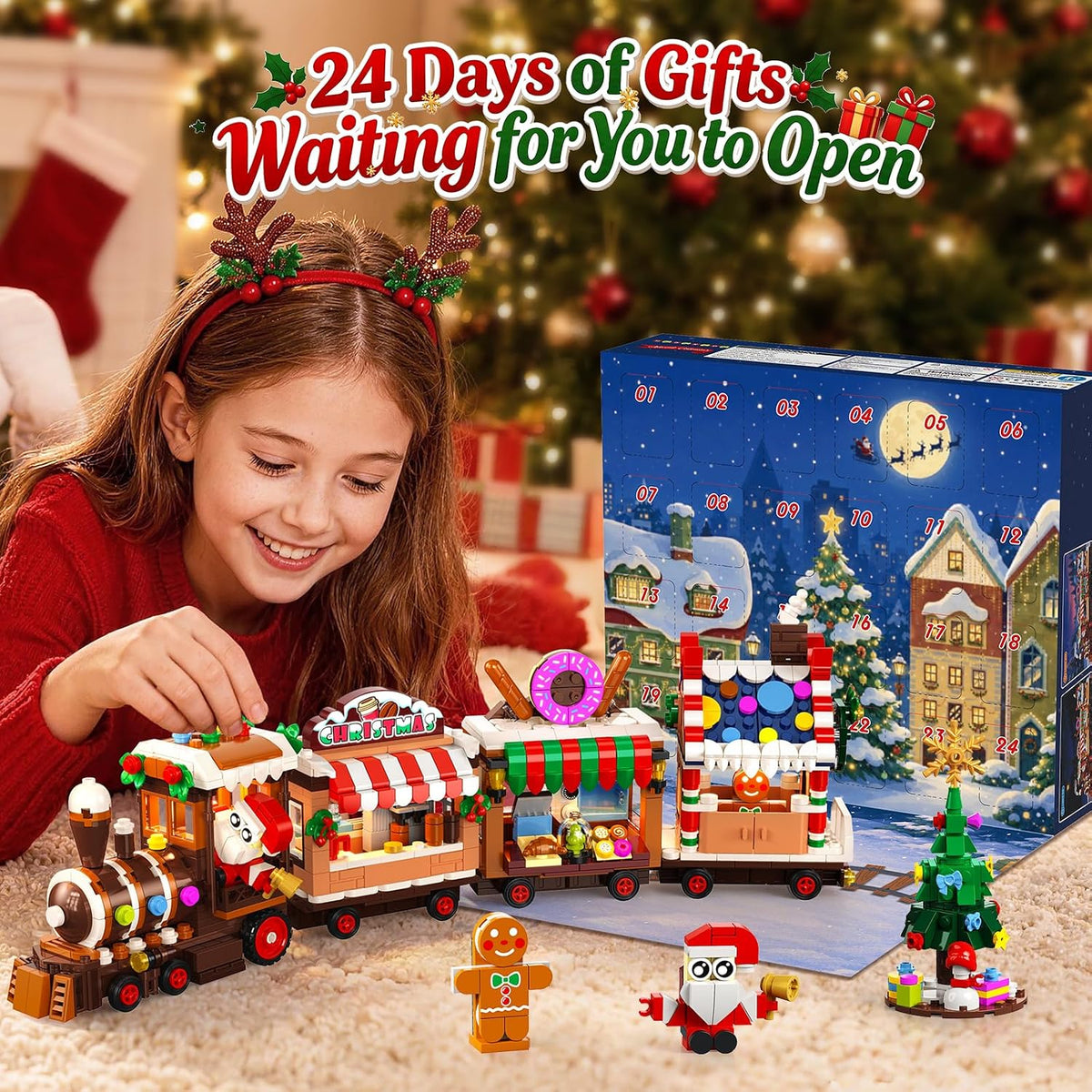 日英美直送 LED Gingerbread Train Building Toy Advent Calendar 聖誕倒數日曆 大人款/兒童款 聖誕快樂特輯 不參與$900免運 滿$900可加$25免運到順豐站/智能櫃 Christmas Advent Calendars 2026