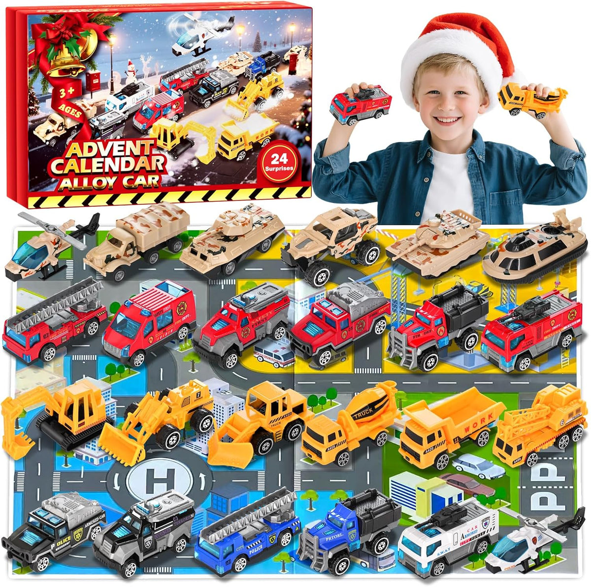 日英美直送 Alloy Car Toys Advent Calendar 聖誕倒數日曆 兒童款 聖誕快樂特輯 不參與$900免運 滿$900可加$25免運到順豐站/智能櫃 Christmas Advent Calendars 2026
