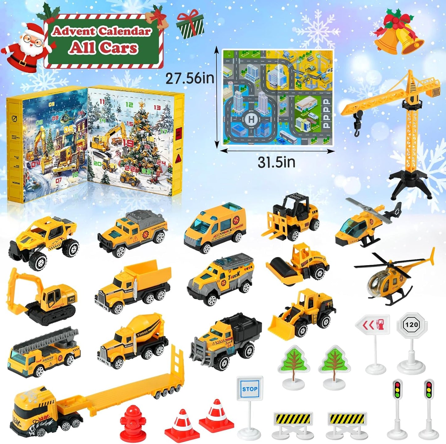 英美直送 Engineering Vehicles Alloy Different Car Set聖誕倒數日曆 兒童款 聖誕快樂特輯 聖誕倒數日曆A 不參與$900免運 滿$900可加$25免運 Christmas Advent Calendars 2025