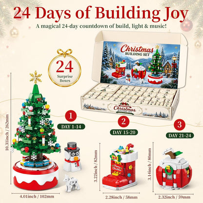 日英美直送 LED and Music Christmas Tree Building Blocks Advent Calendar 聖誕倒數日曆 大人款/兒童款 聖誕快樂特輯 不參與$900免運 滿$900可加$25免運到順豐站/智能櫃 Christmas Advent Calendars 2026