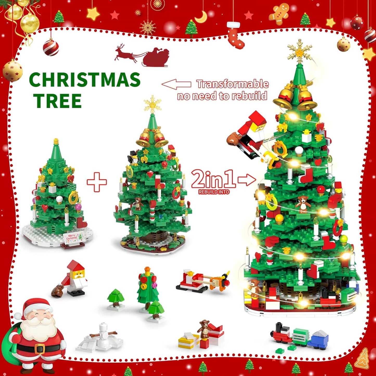 英美直送 LED Christmas Tree Building Blocks Set 聖誕倒數日曆 大人款/兒童款 聖誕快樂特輯 聖誕倒數日曆A 不參與$900免運 滿$900可加$25免運 Christmas Advent Calendars 2025