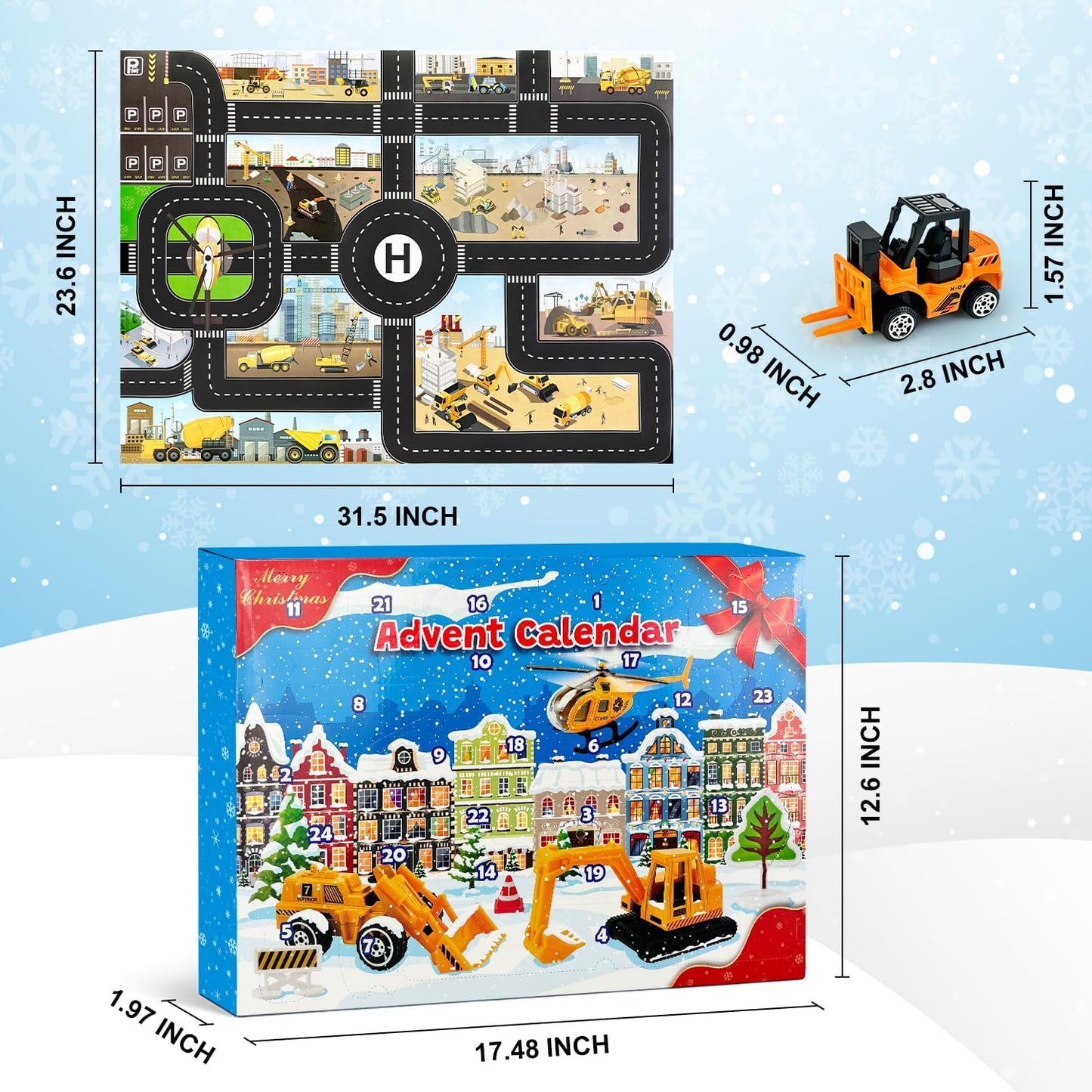 英美直送 Alloy Construction Vehicle Toys Set 聖誕倒數日曆 兒童款 聖誕快樂特輯 聖誕倒數日曆A 不參與$900免運 滿$900可加$25免運 Christmas Advent Calendars 2025