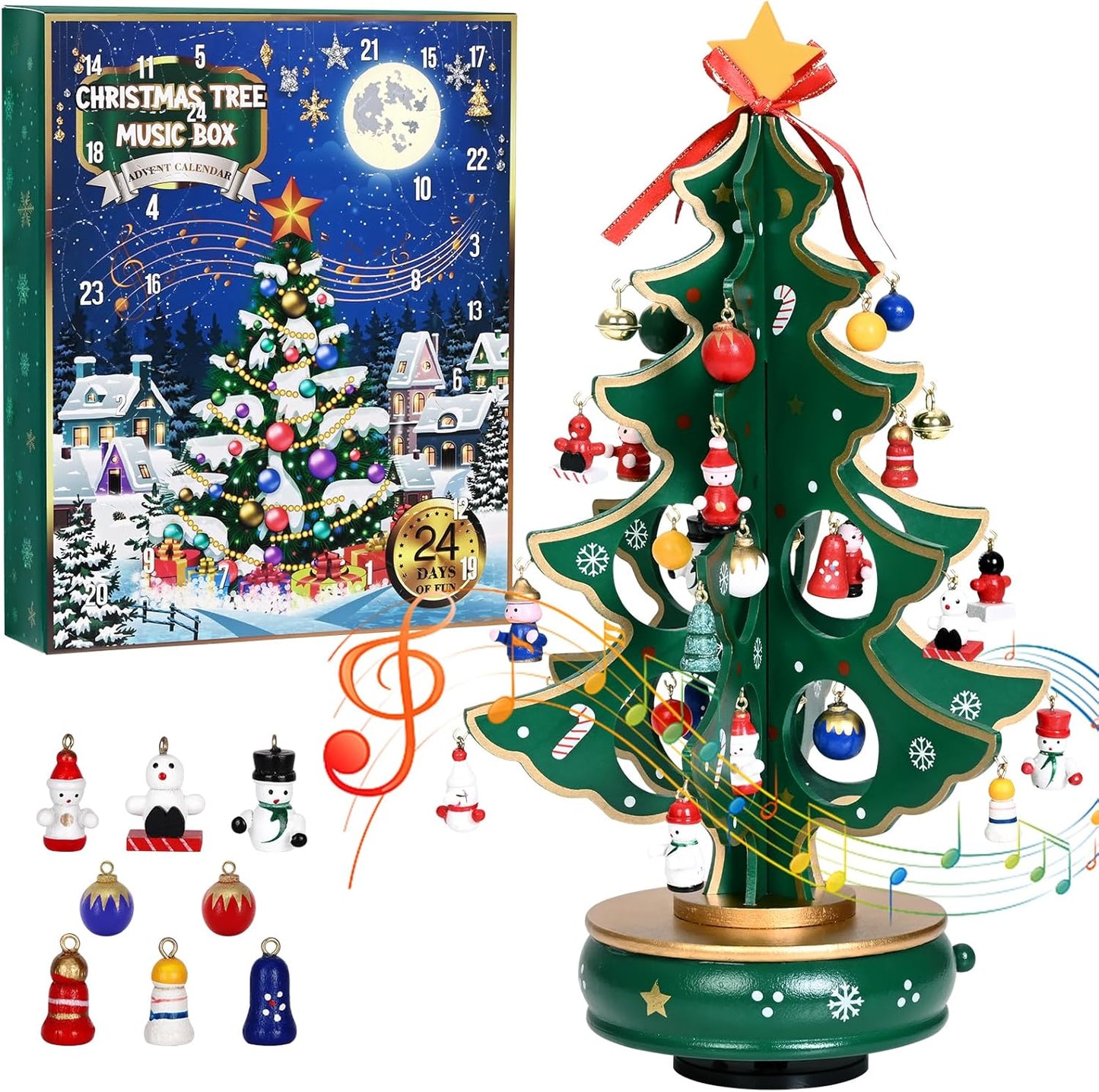 英美直送 Musical Wooden Christmas Tree 聖誕倒數日曆 大人款 聖誕快樂特輯 聖誕倒數日曆A 不參與$900免運 滿$900可加$25免運 Christmas Advent Calendars 2025