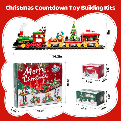 英美直送 Christmas Train Building Blocks Set 聖誕倒數日曆 大人款/兒童款 聖誕快樂特輯 聖誕倒數日曆A 不參與$900免運 滿$900可加$25免運 Christmas Advent Calendars 2025