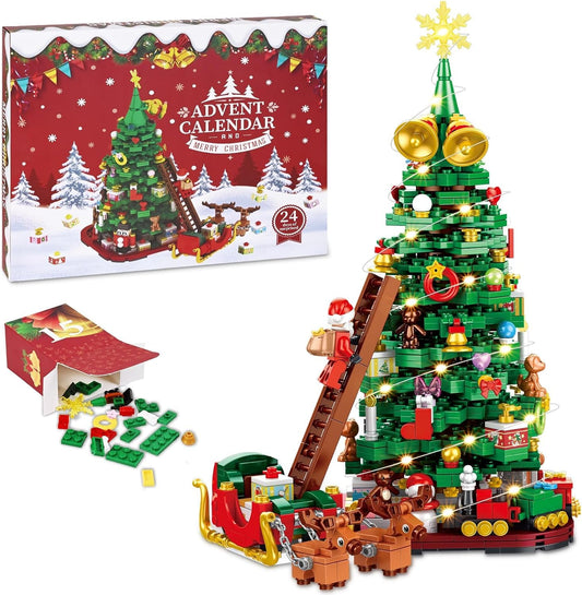 英美直送 LED Christmas Tree Building Blocks Set 聖誕倒數日曆 大人款/兒童款 聖誕快樂特輯 聖誕倒數日曆A 不參與$900免運 滿$900可加$25免運 Christmas Advent Calendars 2025