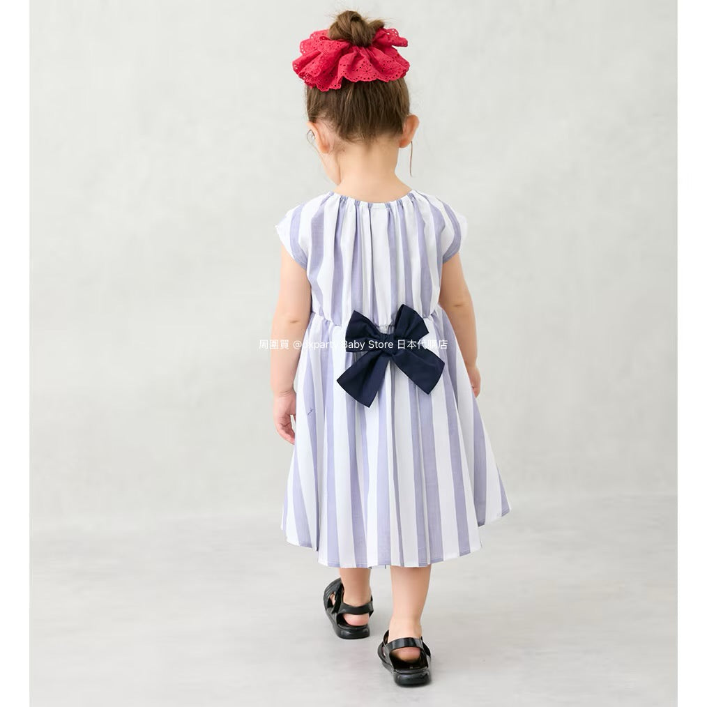 Japanese children's clothing pe#main back bow dress 80-130cm girls summer dresses 