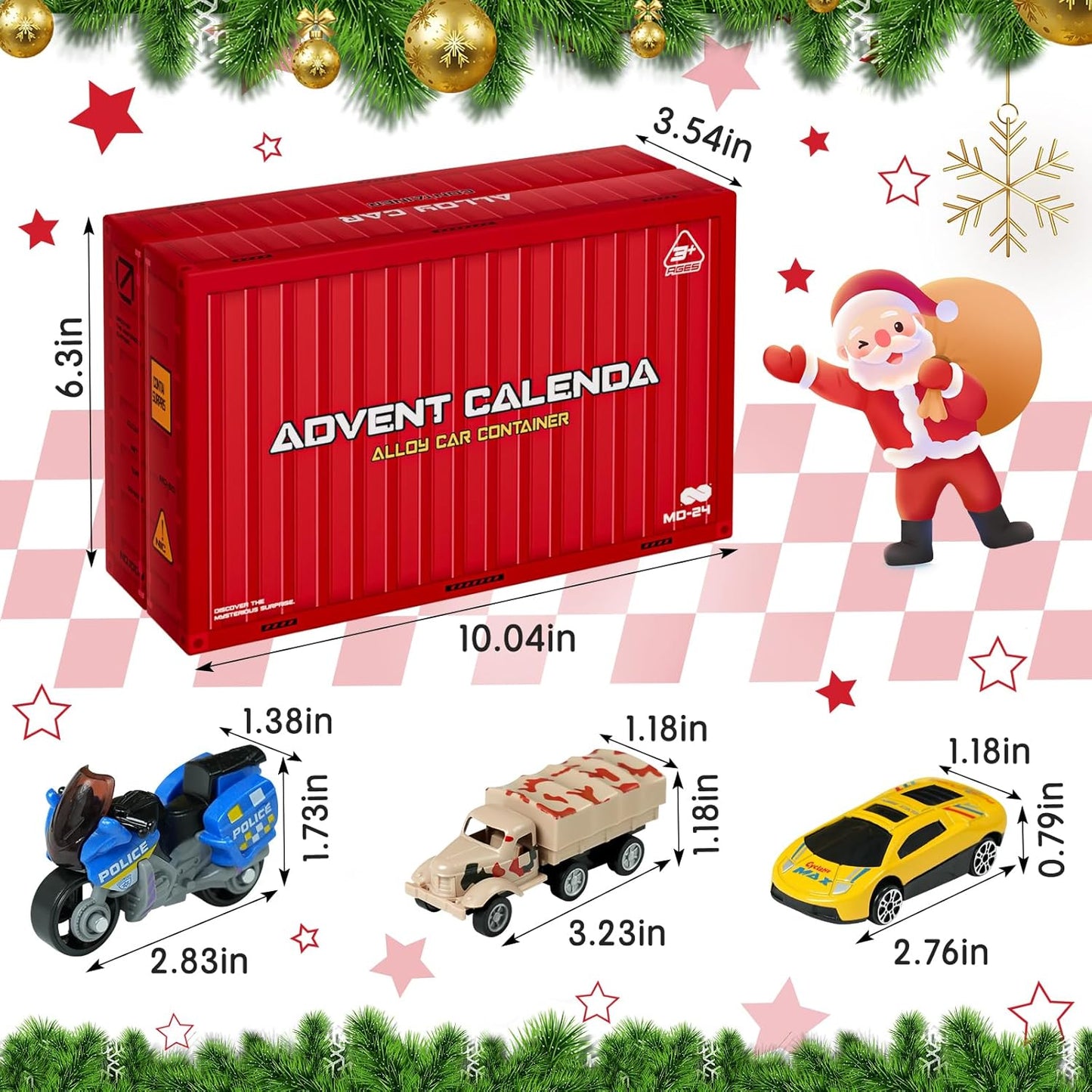 英美直送 Stocking Stuffer Toy Cars 聖誕倒數日曆 兒童款 聖誕快樂特輯 聖誕倒數日曆A 不參與$900免運 滿$900可加$25免運 Christmas Advent Calendars 2025