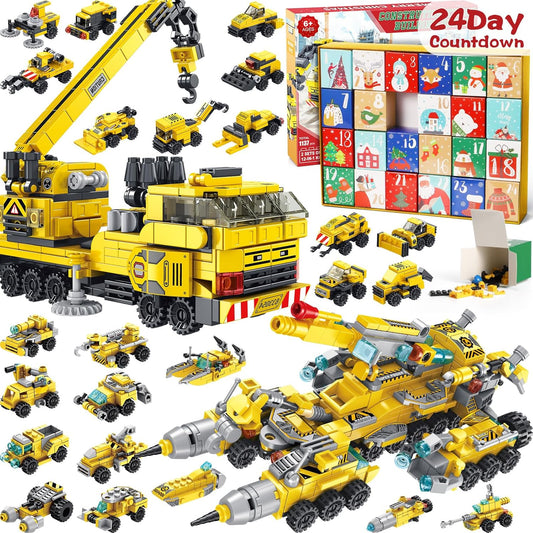 英美直送 STEM Construction Vehicles Building Blocks 聖誕倒數日曆 兒童款 聖誕快樂特輯 聖誕倒數日曆A 不參與$900免運 滿$900可加$25免運 Christmas Advent Calendars 2025