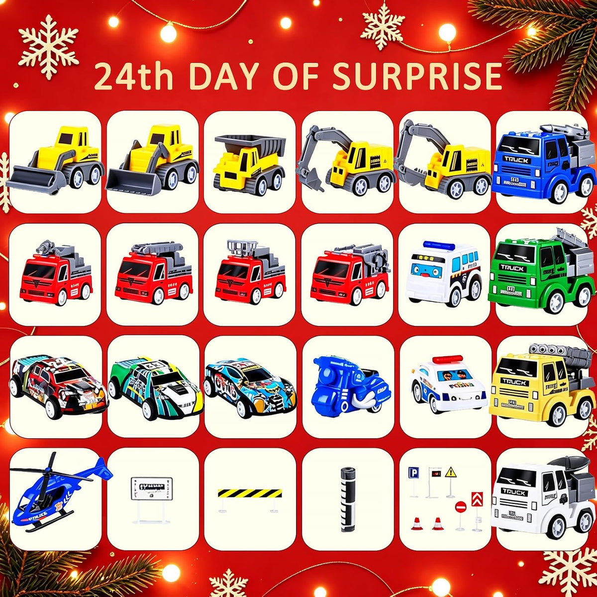 日英美直送 Racing Cars Truck Engineering Vehicles Advent Calendar 聖誕倒數日曆 兒童款 聖誕快樂特輯 不參與$900免運 滿$900可加$25免運到順豐站/智能櫃 Christmas Advent Calendars 2026